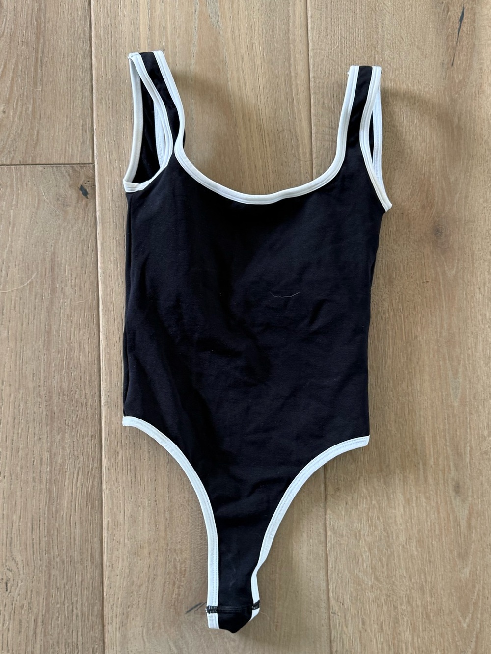 JLUXLABEL Black Swimsuit with White Trim